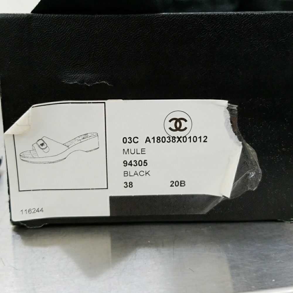 BLACK CHANEL MULES 8/38 - Picture 4 of 7